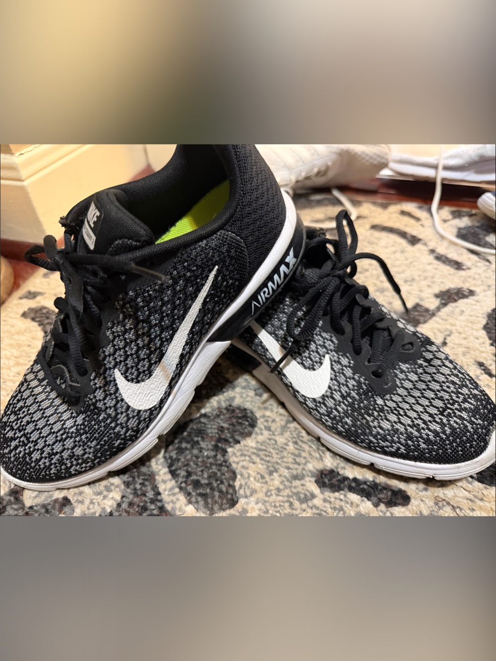 Nike Black & White Knit Air Max Running Sneakers